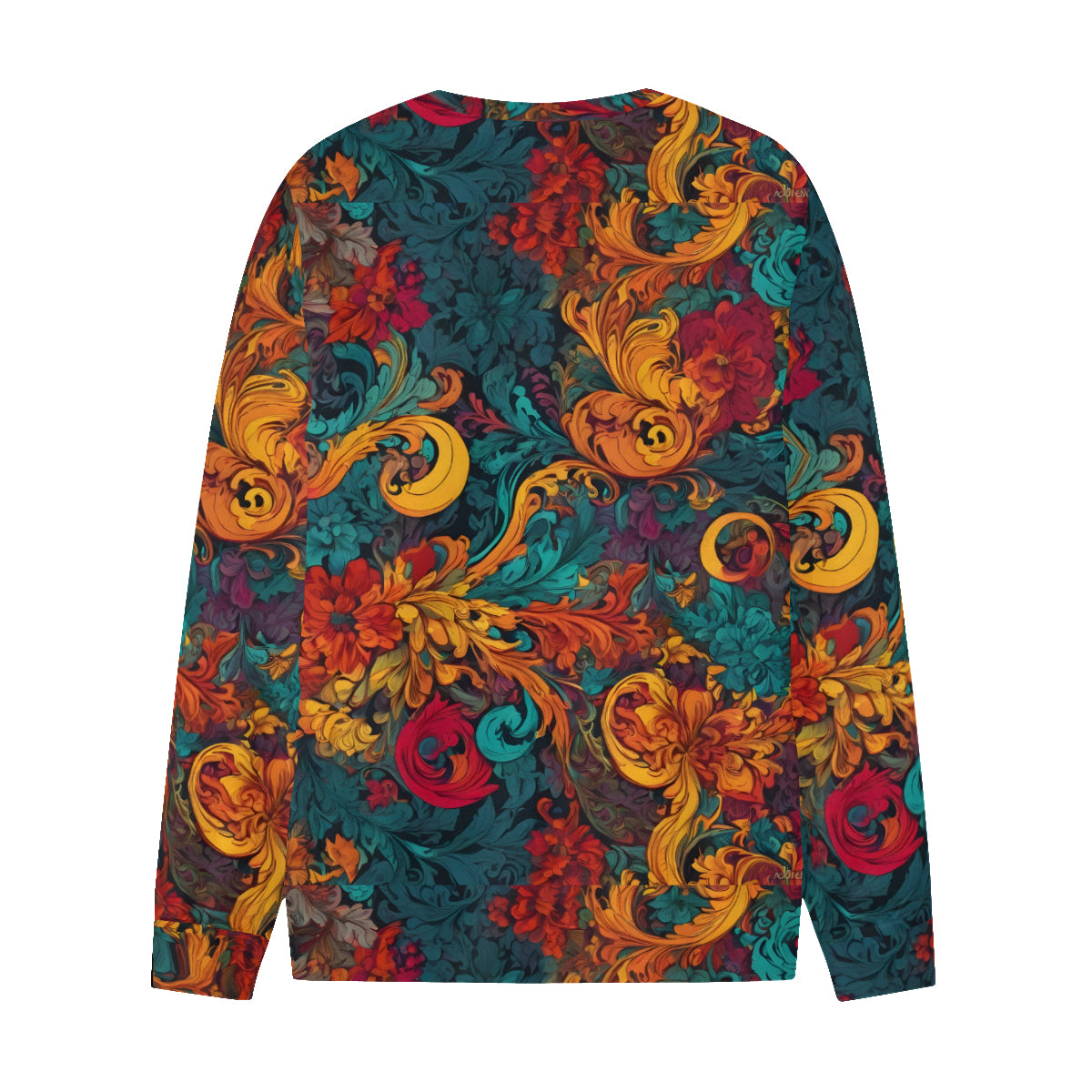 Awesome Flower Design Men's O-Neck EU Size Long-Sleeved T-Shirt | 180GSM Cotton