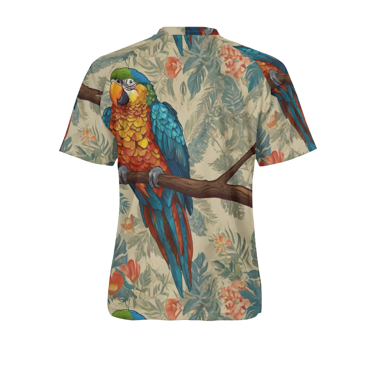 Parrot Design All-Over Print Men's V-Neck T-Shirt Men's Jersey | Polyester