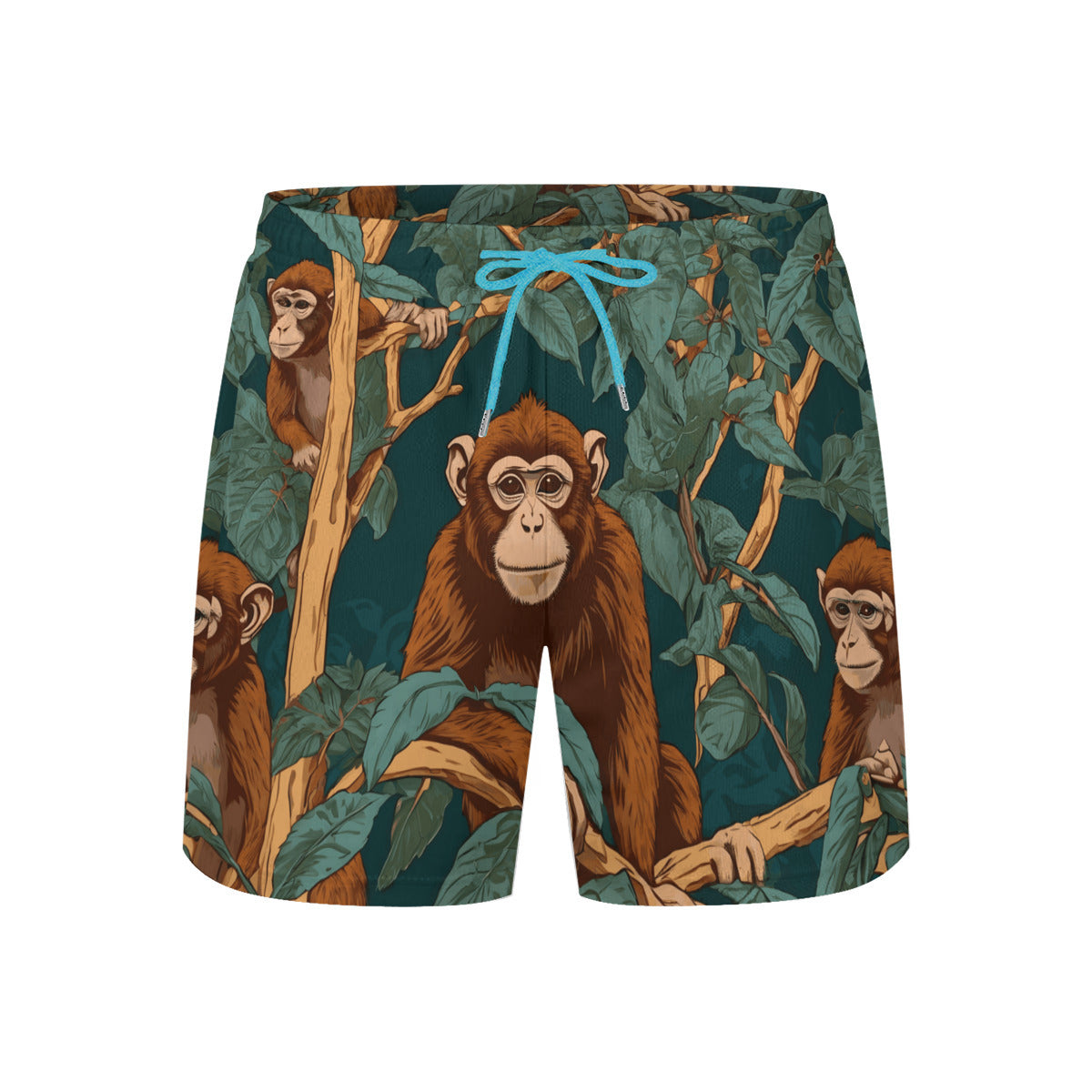 Monkey Vibes Men's Casual Shorts Double-Layer Sports Beach Pants