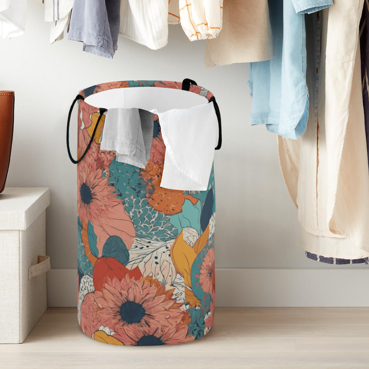 Awesome Floral Large Capacity Foldable Laundry Basket | Polyester