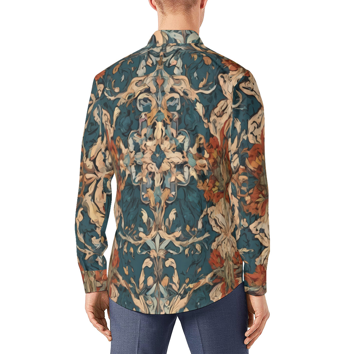 Abstract Design Men's Classic Long-Sleeved Shirt | Polyester