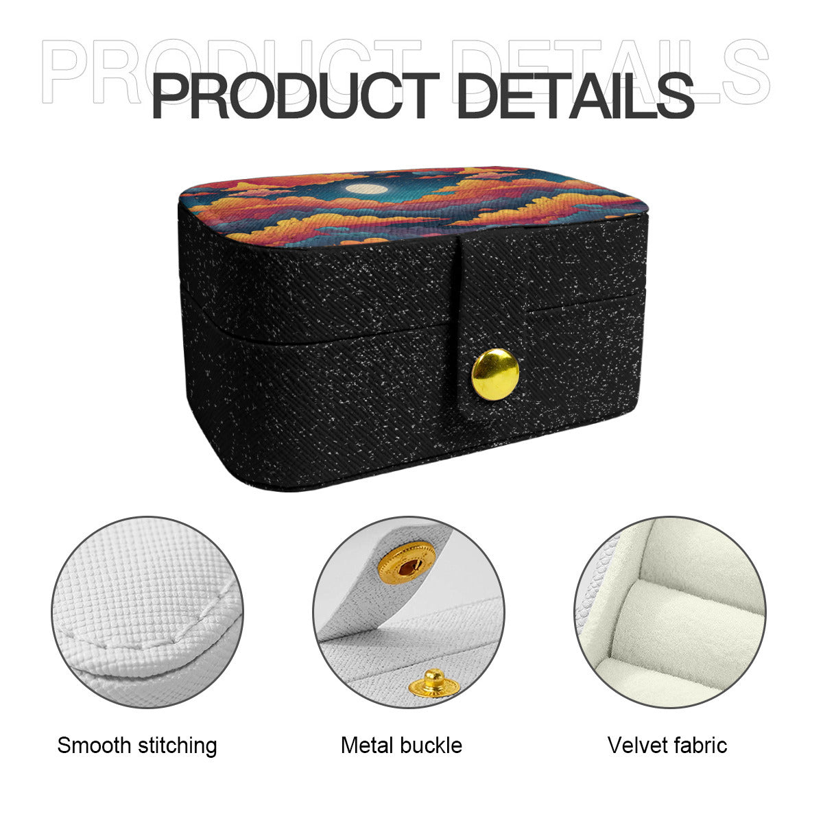 Sky Beauty Abstract Personalized Portable Jewelry Box | PU