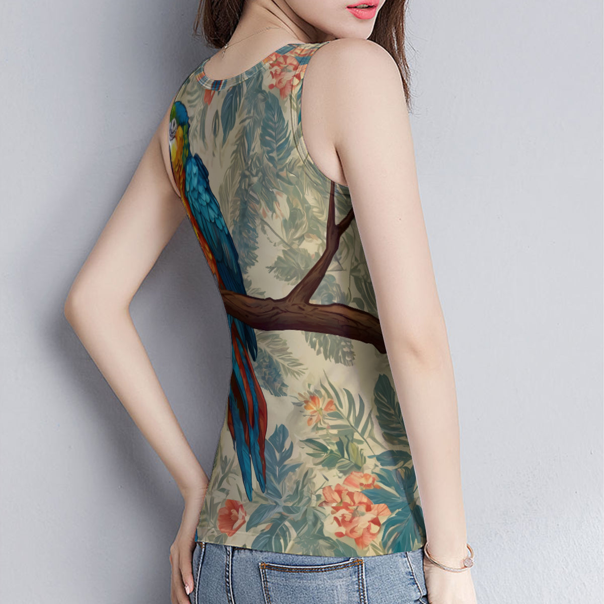 Parrot Design Women's Casual Vest|Polyester