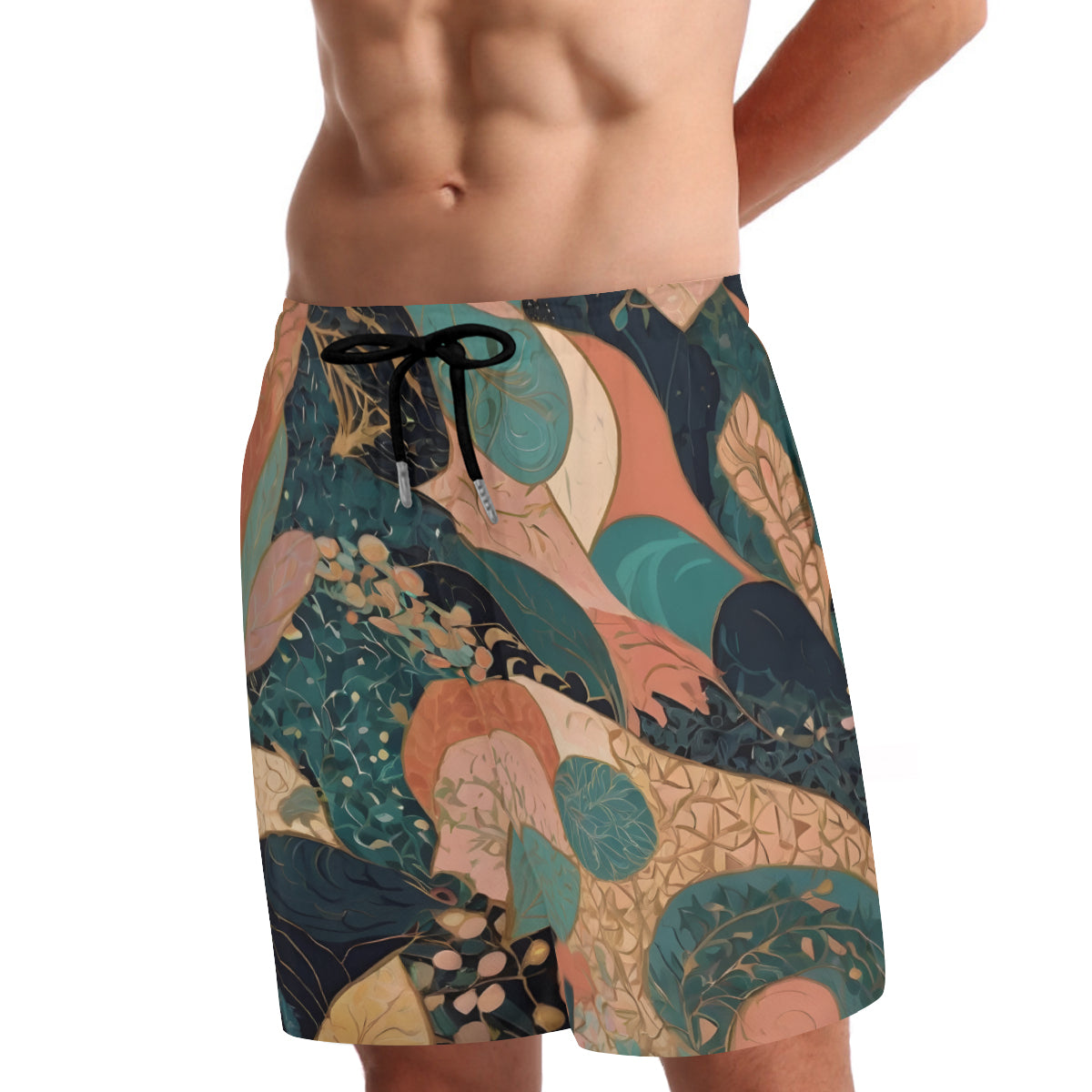 Abstract Wonder Men's Casual Shorts Double-Layer Sports Beach Shorts