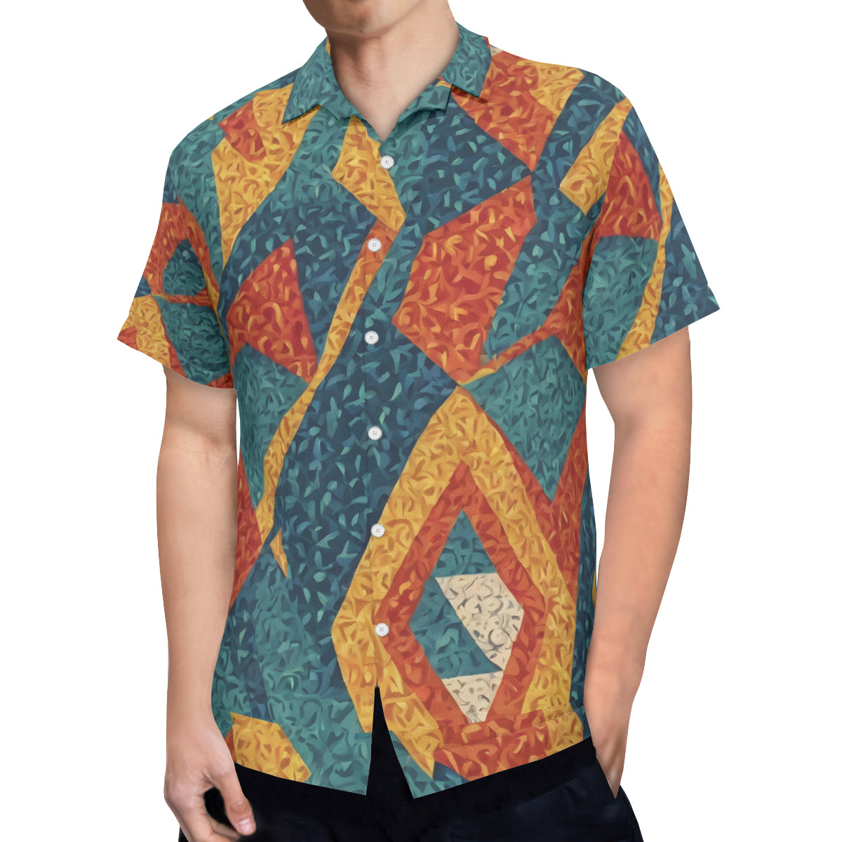 Abstract Pattern Hawaiian Shirt(No chest pocket) | Polyester