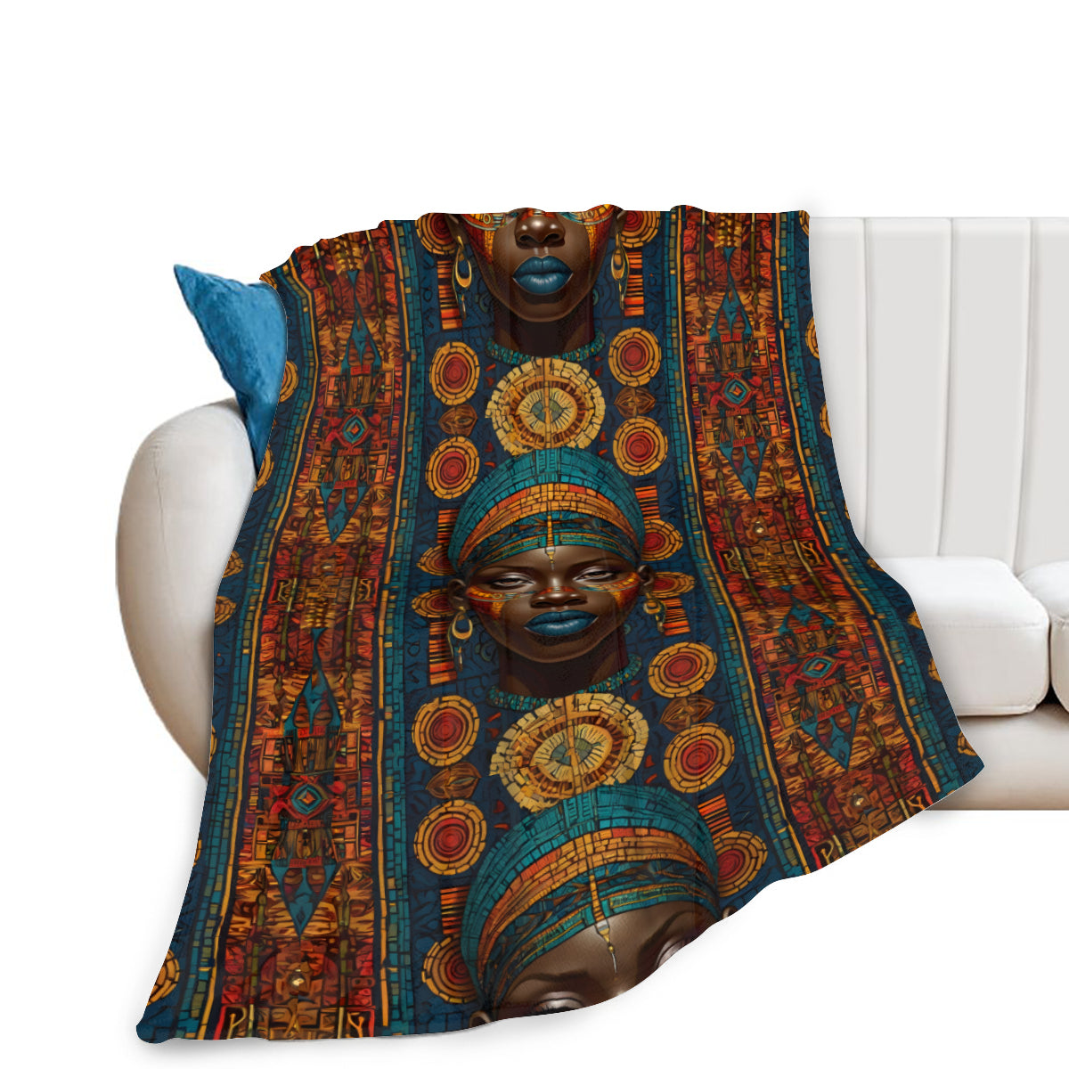 African Image Single-Sided Printed Blanket (Vertical) | 350GSM Flannel