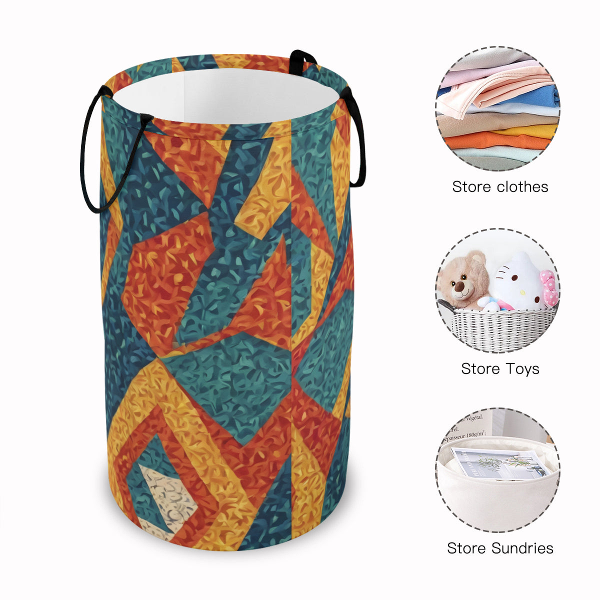 Abstract Pattern Large Capacity Foldable Laundry Basket | Polyester