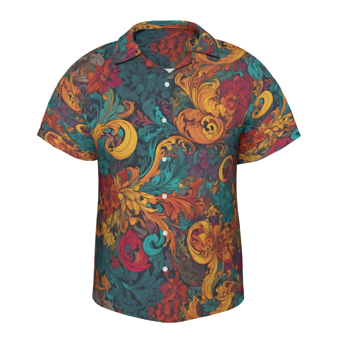 Awesome Flower Design Hawaiian Shirt(No chest pocket) | Polyester