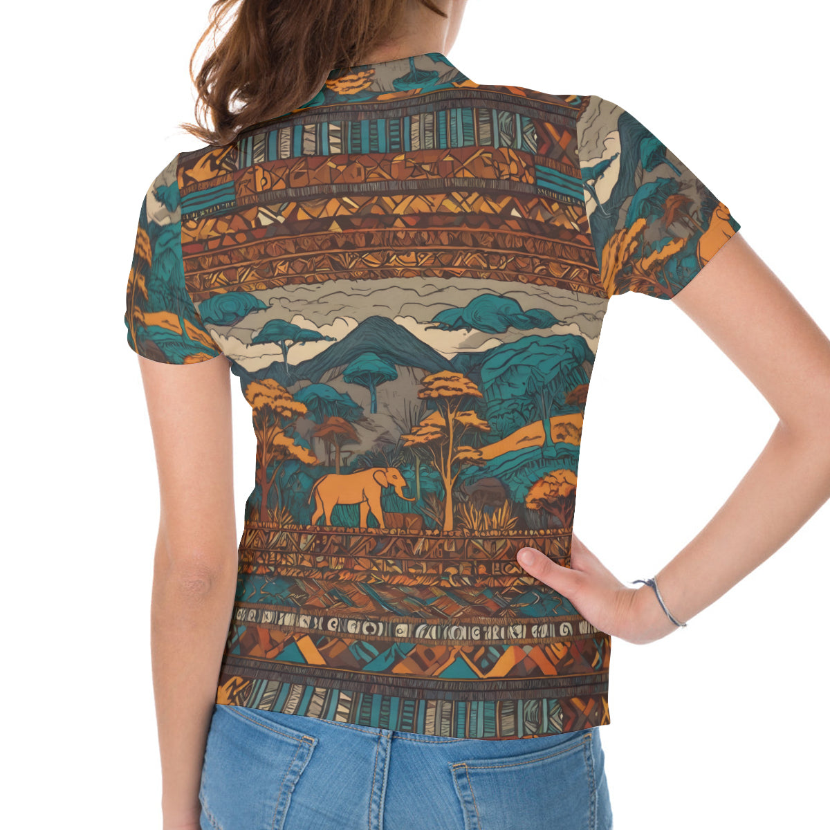 Beautiful Landscape Women's Short-Sleeved Polo Shirt