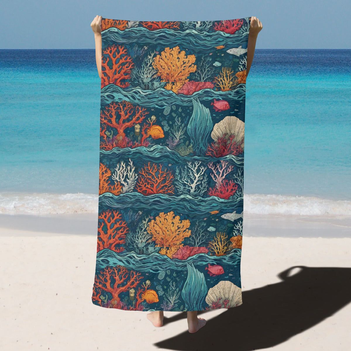 Under Sea Beauty Beach towel (comfortable model)|Polyester