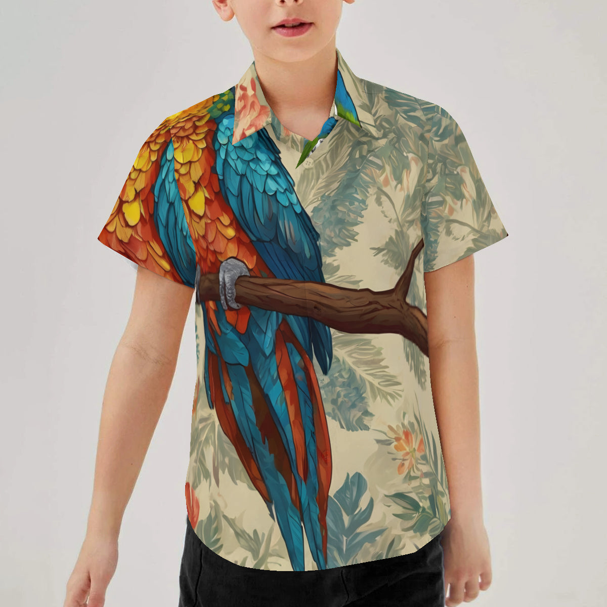 Parrot Design All-Over Print Youth Shirts|Polyester