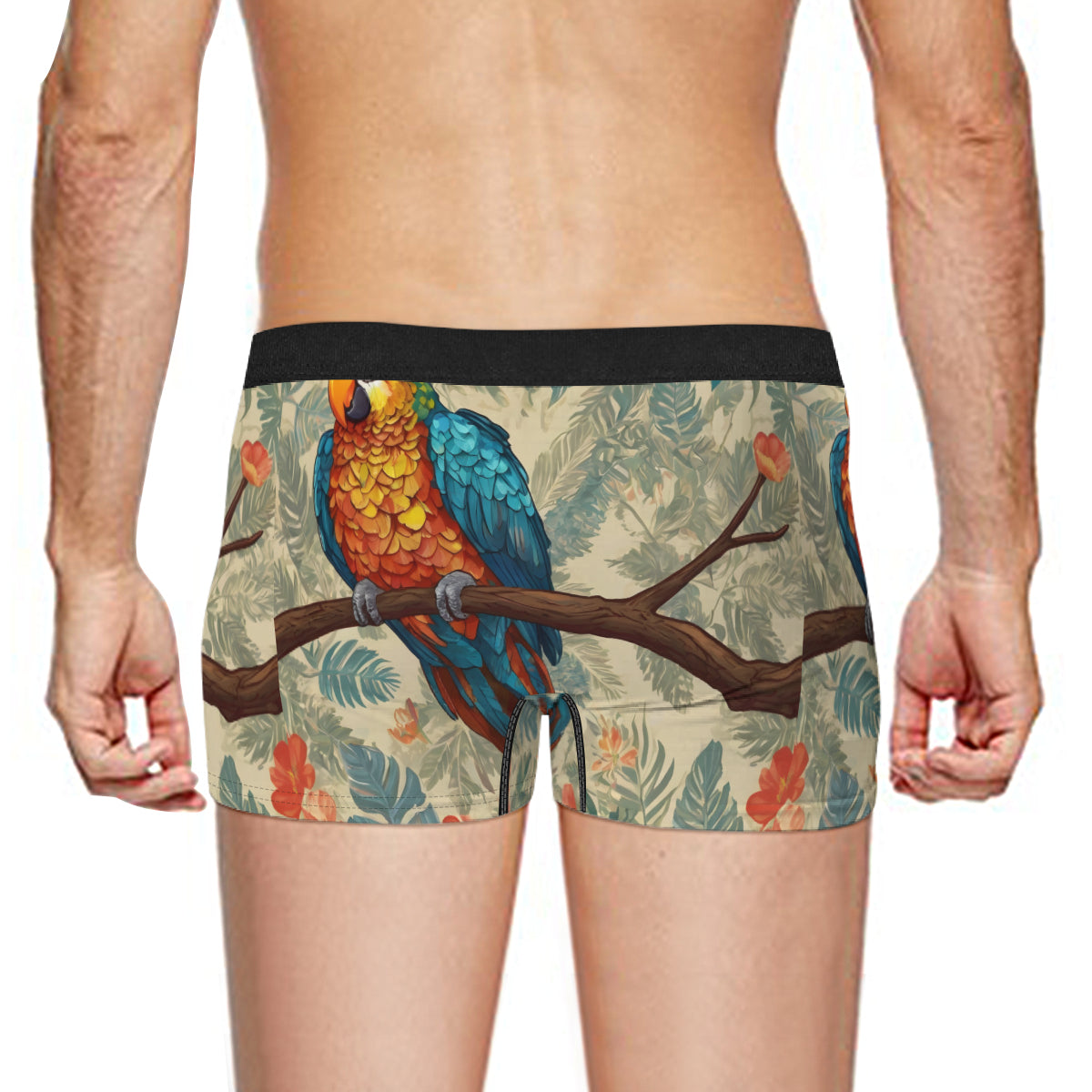 Parrot Design Men's Underwear (Front and Back Design)丨Polyester