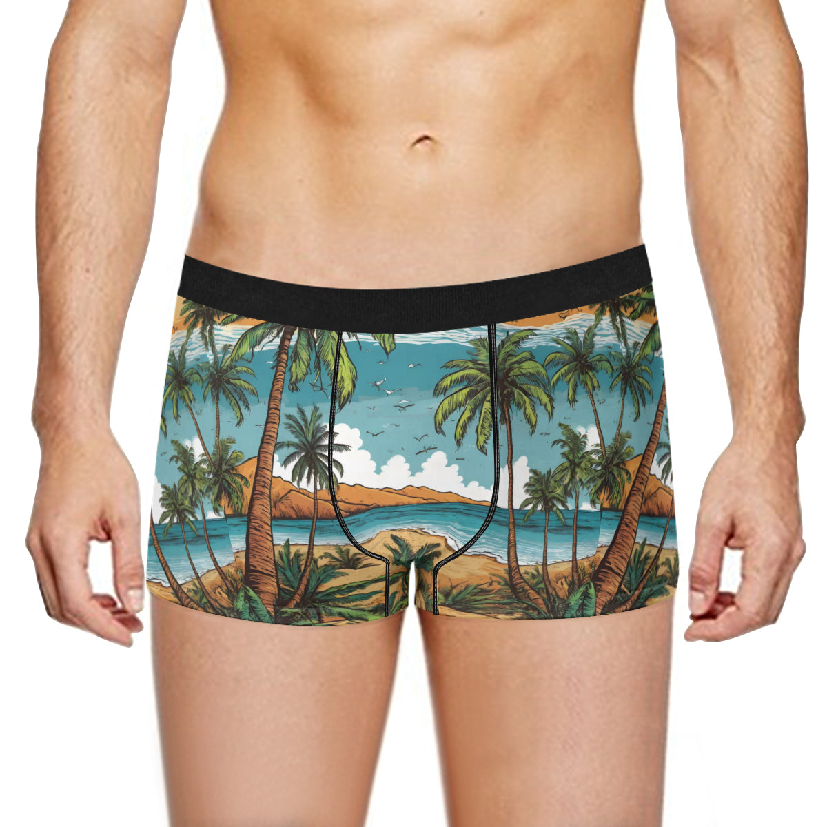 Beach Front Men's Underwear (Front and Back Design)丨Polyester
