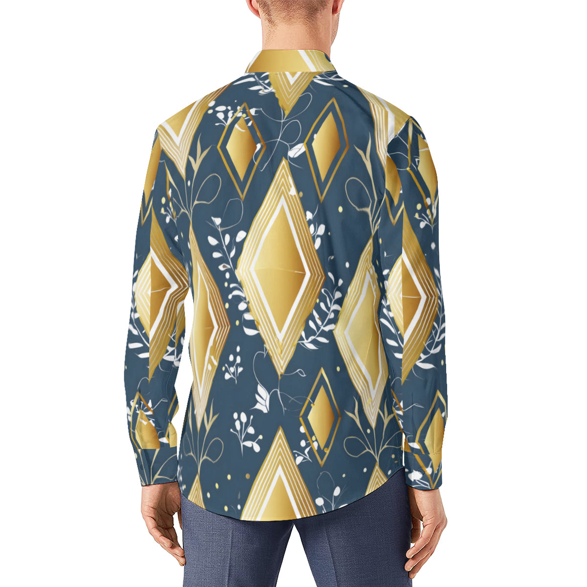 Abstract Gold Men's Classic Long-Sleeved Shirt
