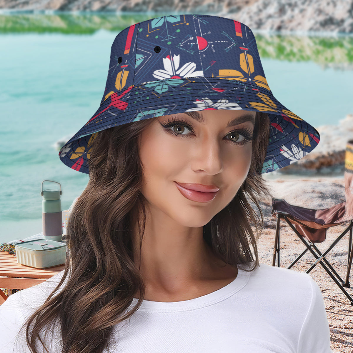 Abstract Pattern Double-Sided Fisherman Hat | Polyester