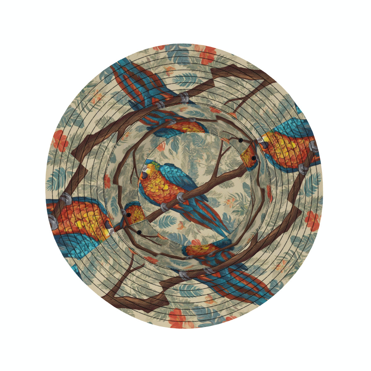Parrot Design Double-Sided All-Over Print Fisherman Hat | Polyester