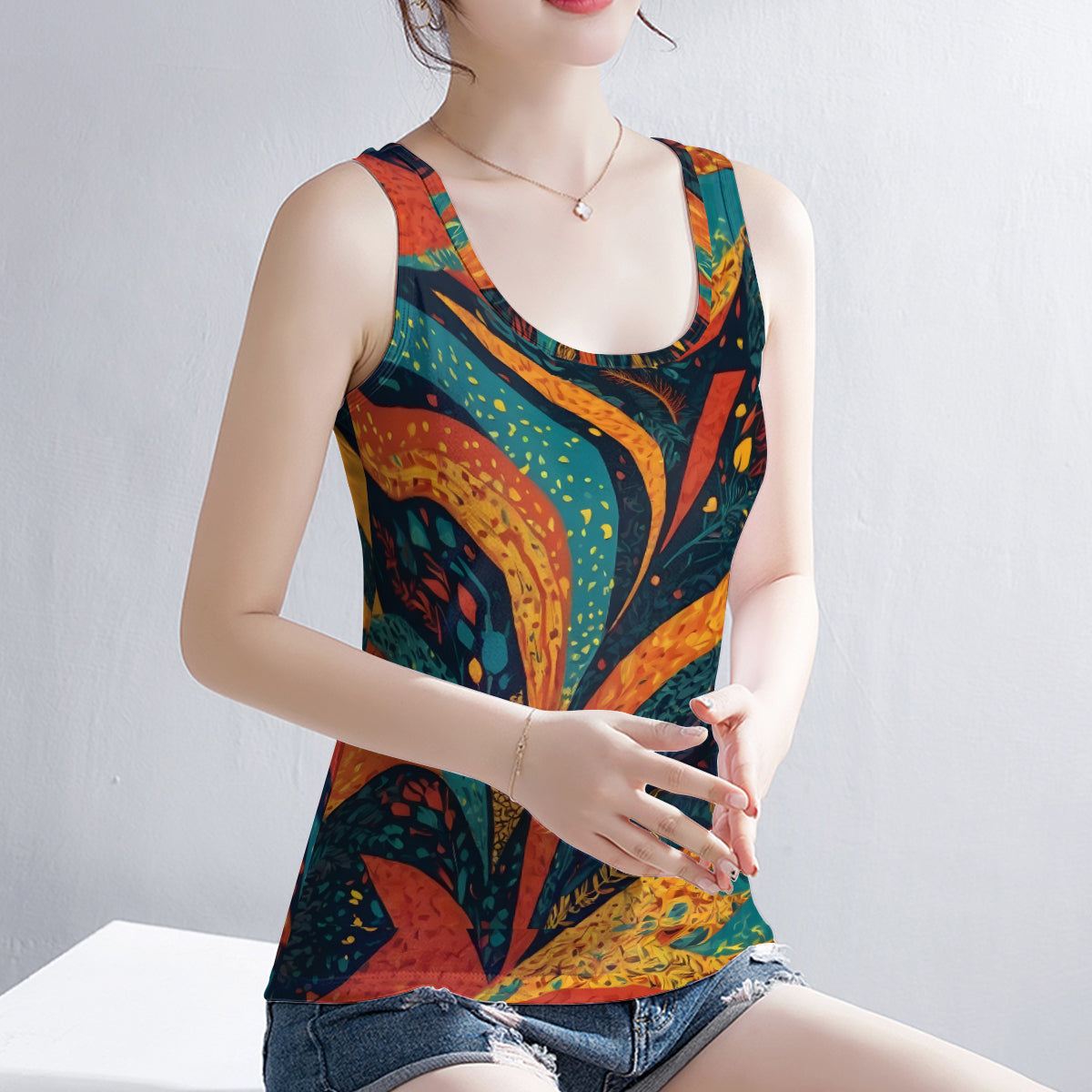 Abstract Beauty Women's Casual Vest|Polyester