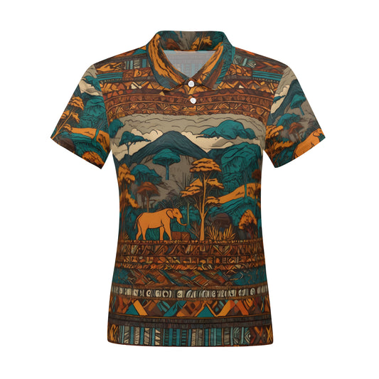 Beautiful Landscape Women's Short-Sleeved Polo Shirt