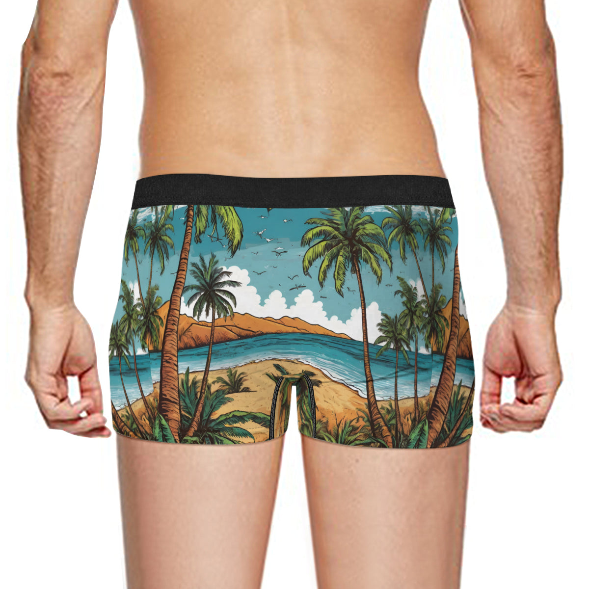 Beach Front Men's Underwear (Front and Back Design)丨Polyester
