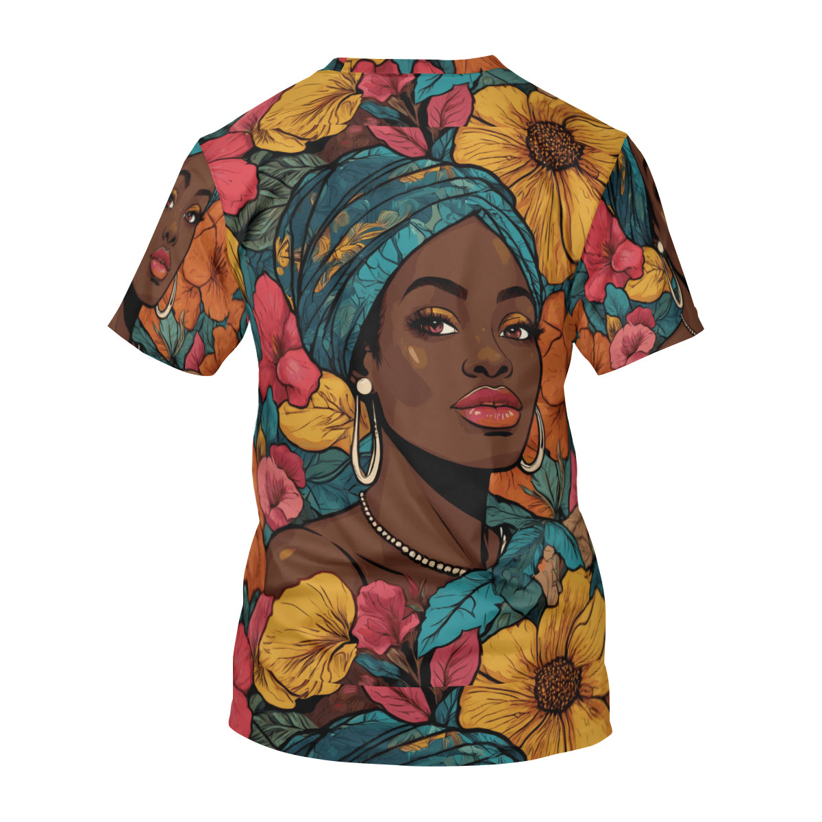 Melanin Queen Women's Short Sleeve T-Shirt(Multi-Faceted Design) | Polyester