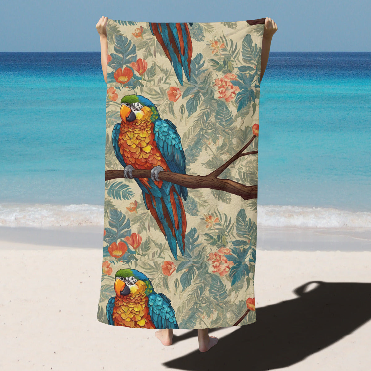 Parrot Design Beach towel (comfortable model)|Polyester