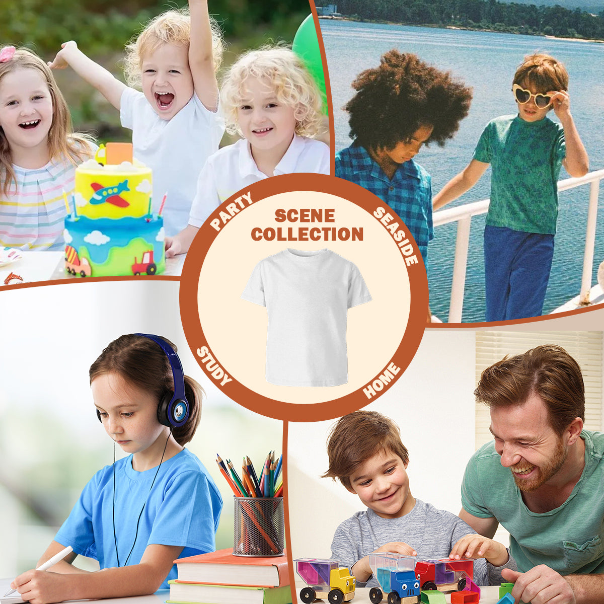 Strip Design Mesh Children's T-Shirt | Polyester