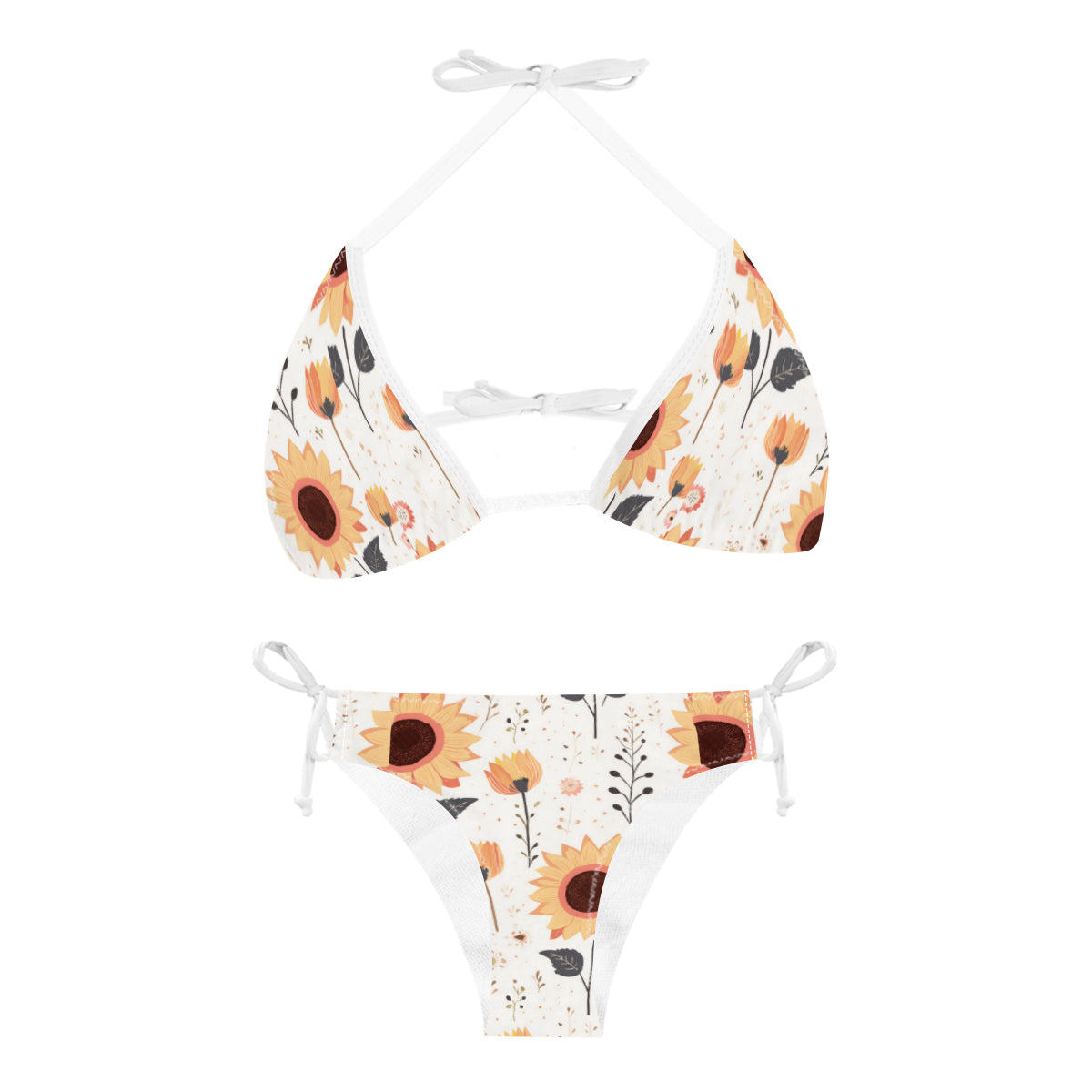 Beautiful Floral Three-Point Bikini Swimsuit