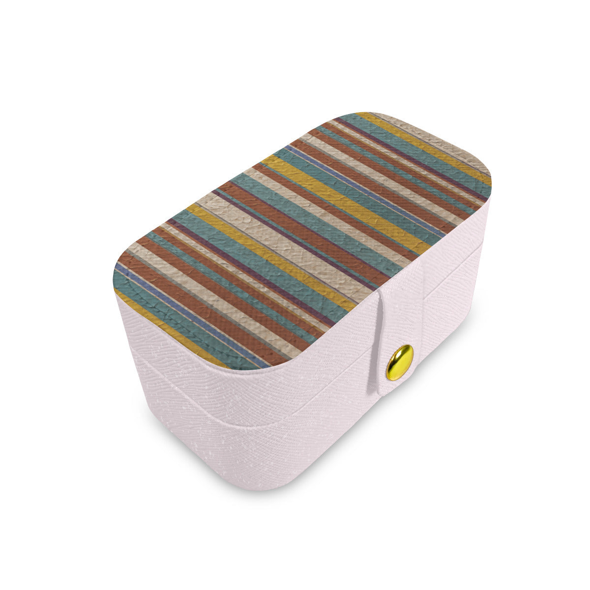 Strip Design Personalized Portable Jewelry Box | PU