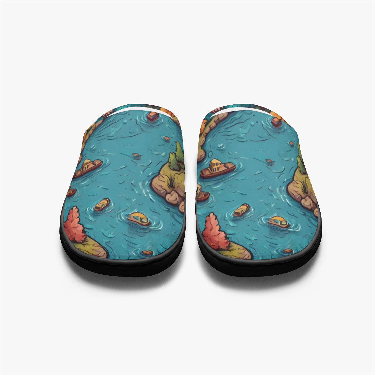 River Front Design Personalized Warm Cotton Slippers | Flannel