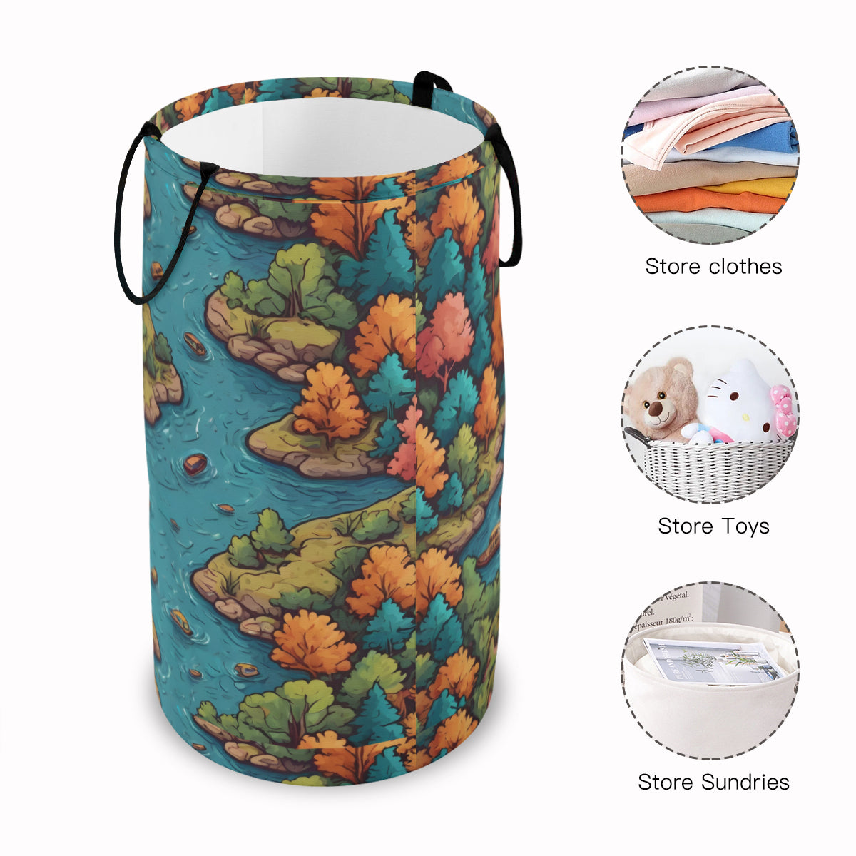 River Front Design Large Capacity Foldable Laundry Basket | Polyester