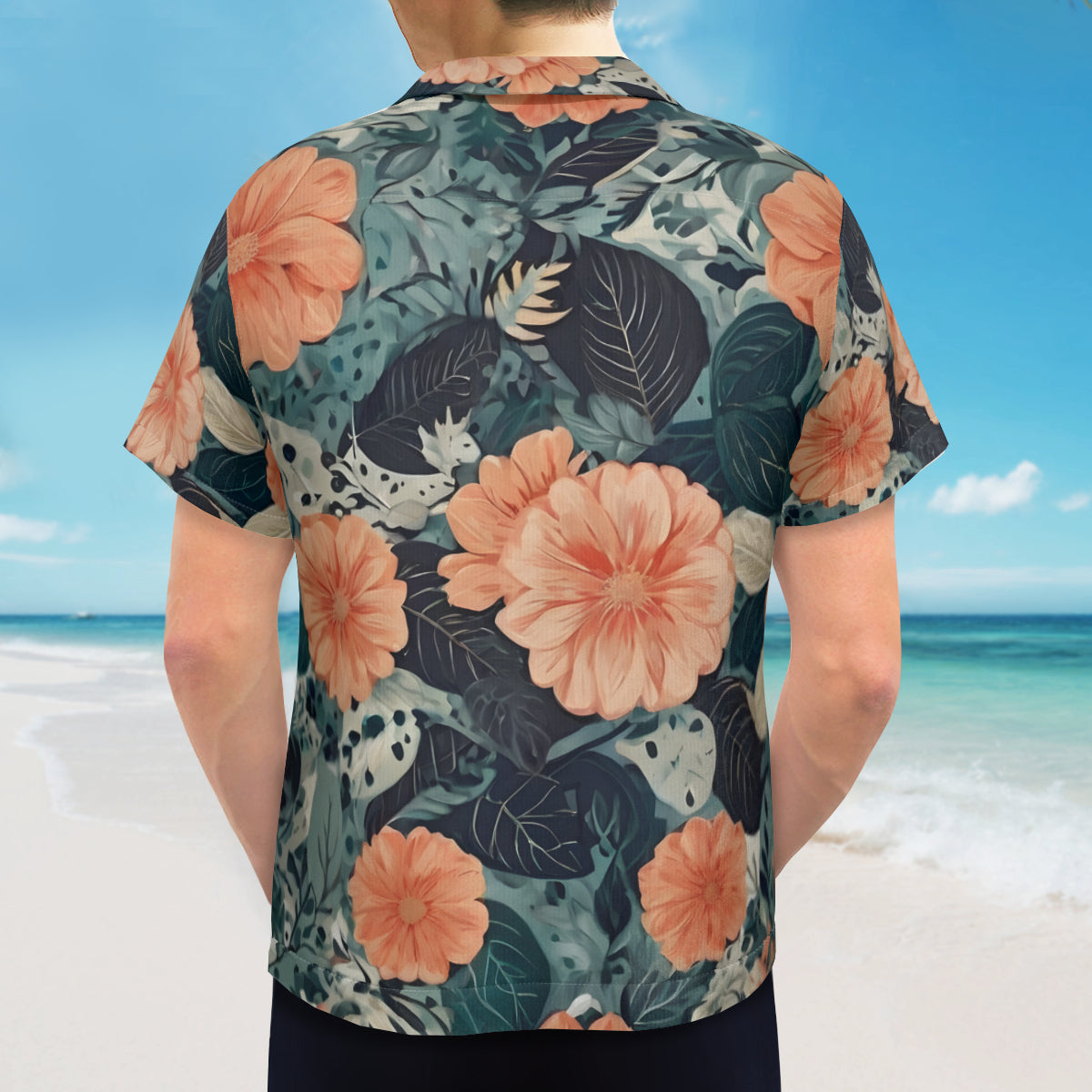 Floral Red Print Hawaiian men's Shirt(No chest pocket) | Polyester