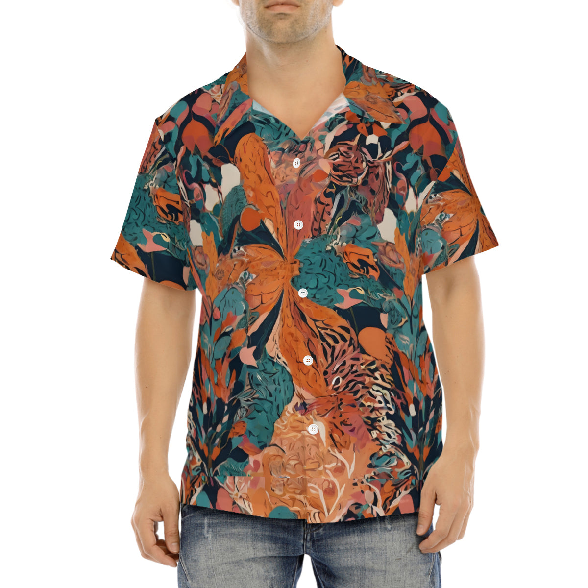 Abstract Vibes Men's Short-Sleeve Hawaiian Shirt