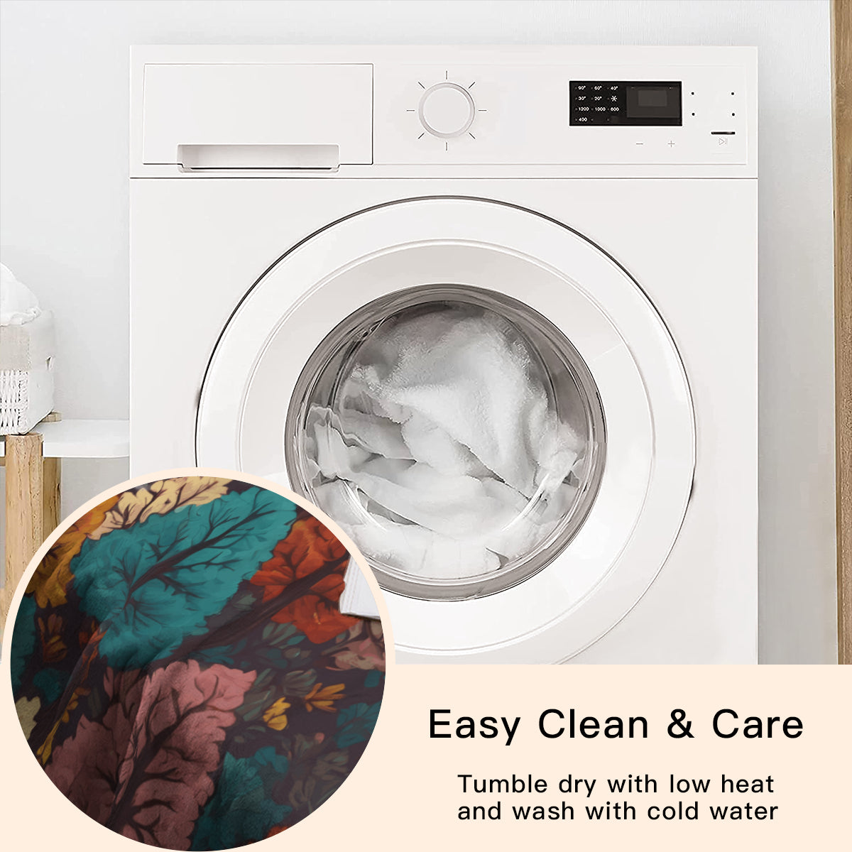 Beautiful Floral Single-Sided Printed Round Blanket | 280GSM Flannel