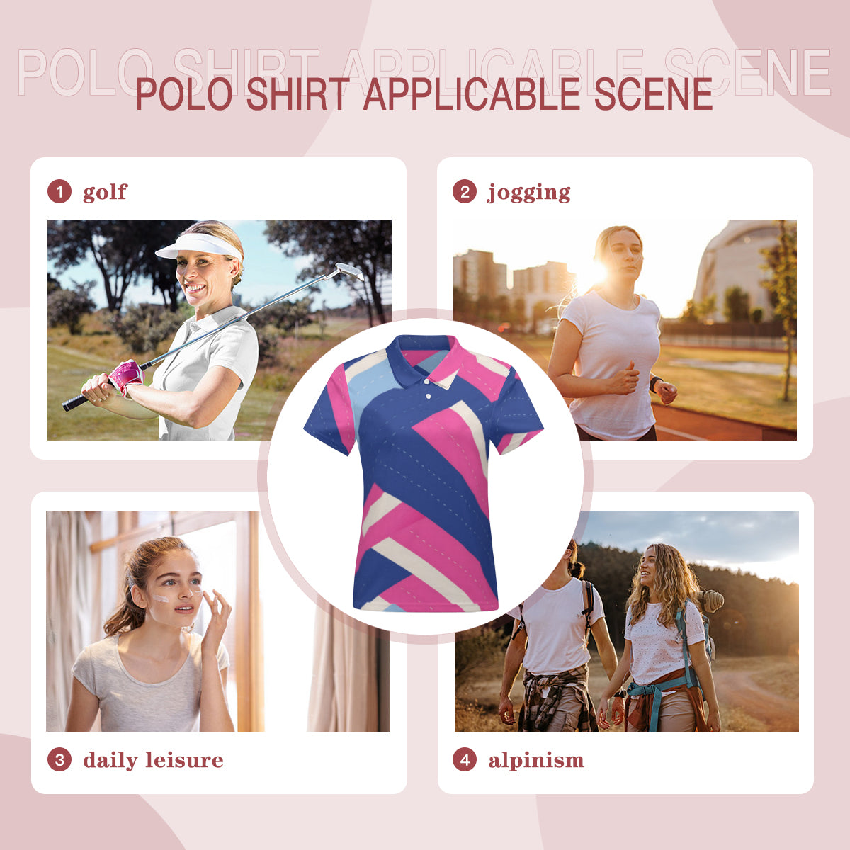 Abstract Beauty Women's Short-Sleeved Polo Shirt