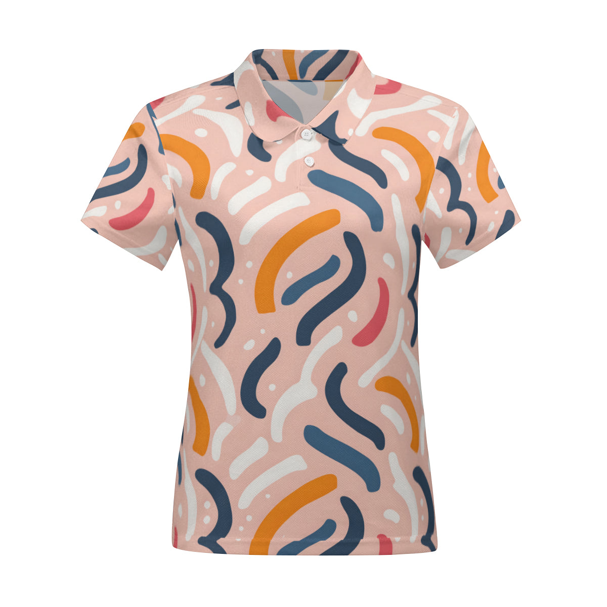 Abstract Design Women's Short-Sleeved Polo Shirt