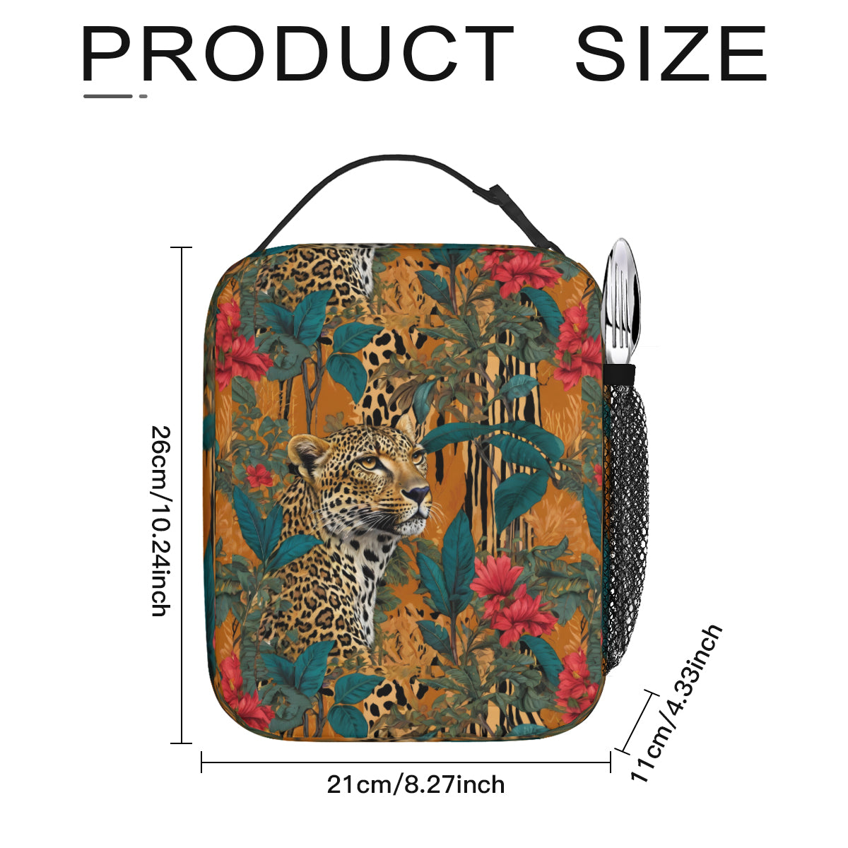 Warrior Leopard Portable Handheld Insulated Lunch Bag|Oxford Cloth