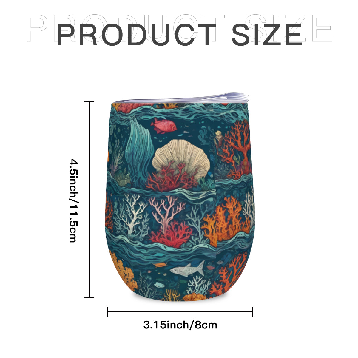 Under Sea Beauty Stemless Wine Tumbler(350ml/12oz)| Stainless steel 304