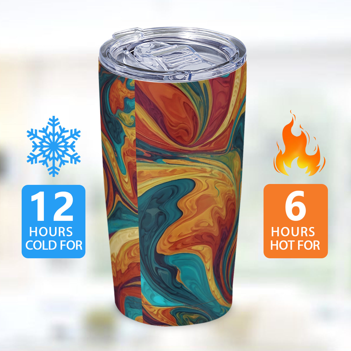 Colorful Design Outdoor Travel Carry Tumbler (600ml/20oz) | Stainless Steel 304