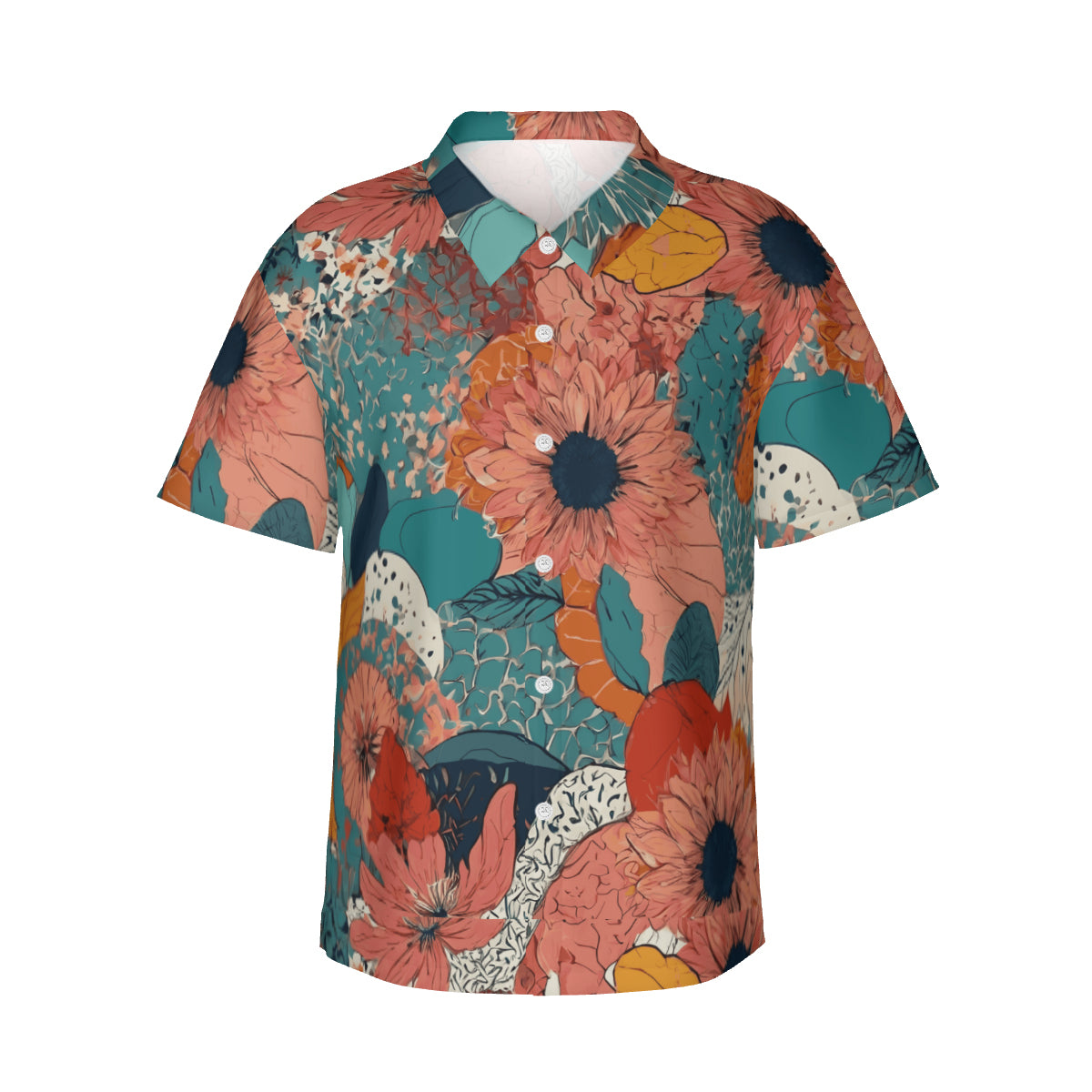 Awesome Floral Men's Short-Sleeve Hawaiian Shirt (Lightweight) | Polyester