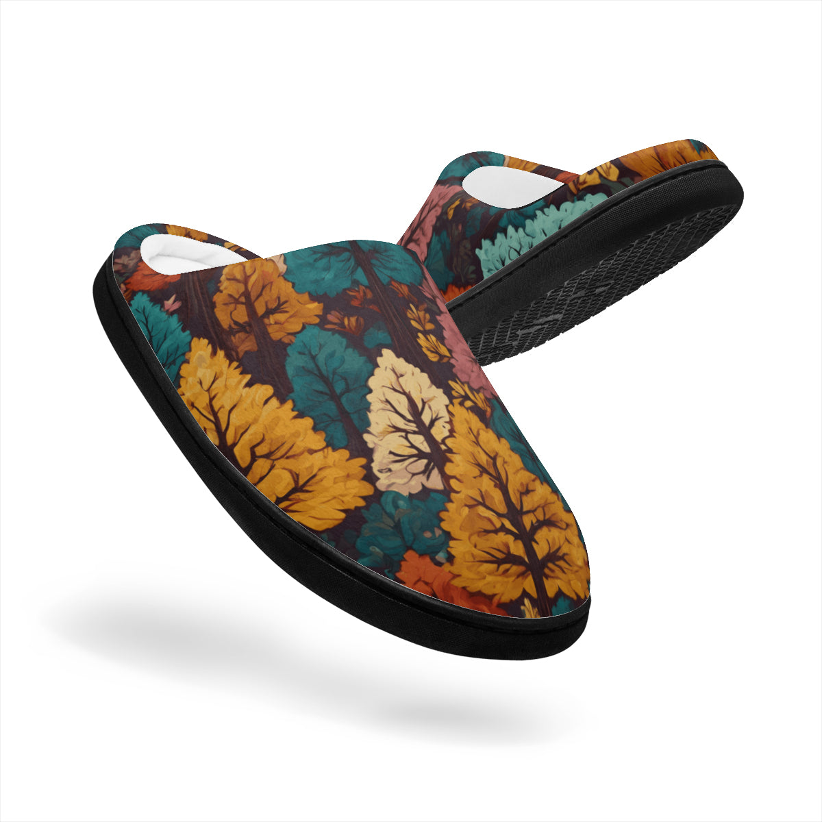 Beautiful Floral Personalized Warm Cotton Slippers | Flannel