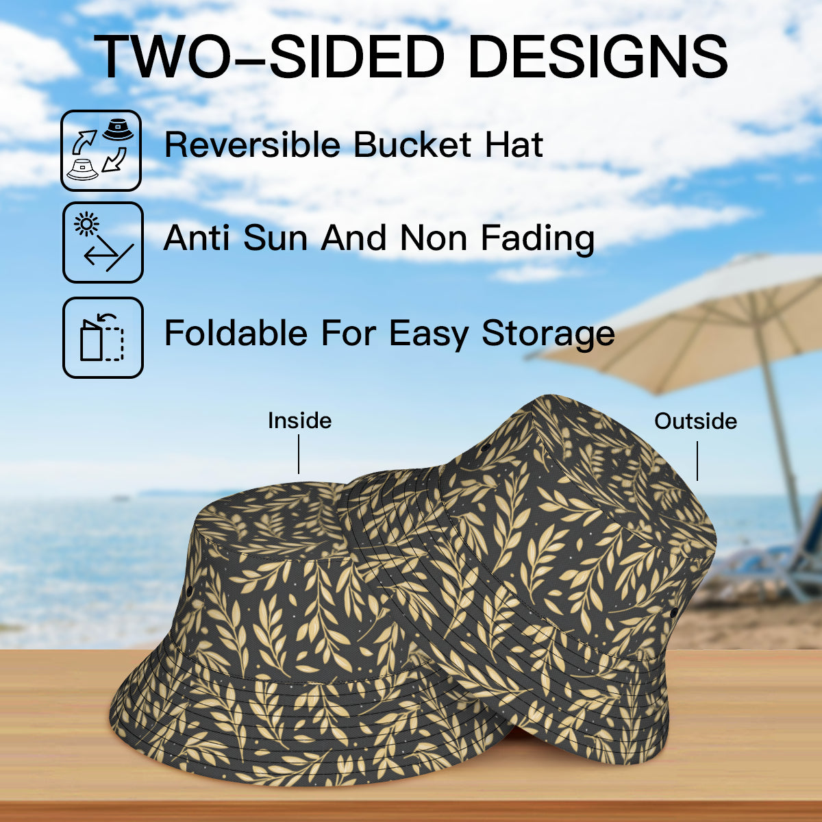 Golden Branches Fisherman Hat