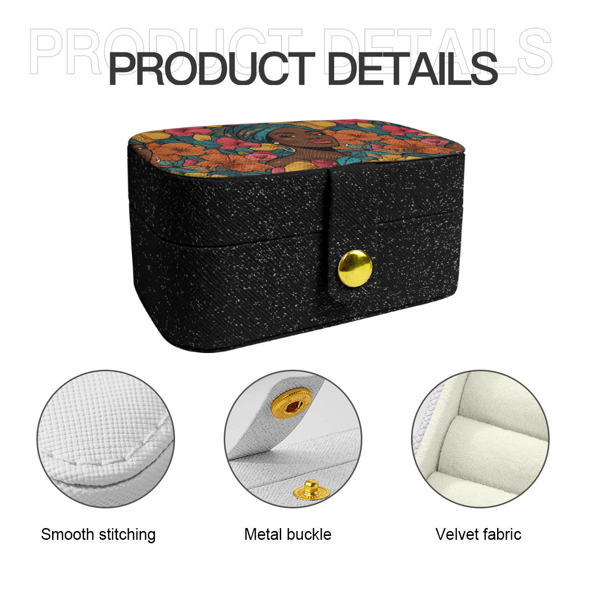 Melanin Queen Personalized Portable Jewelry Box | PU