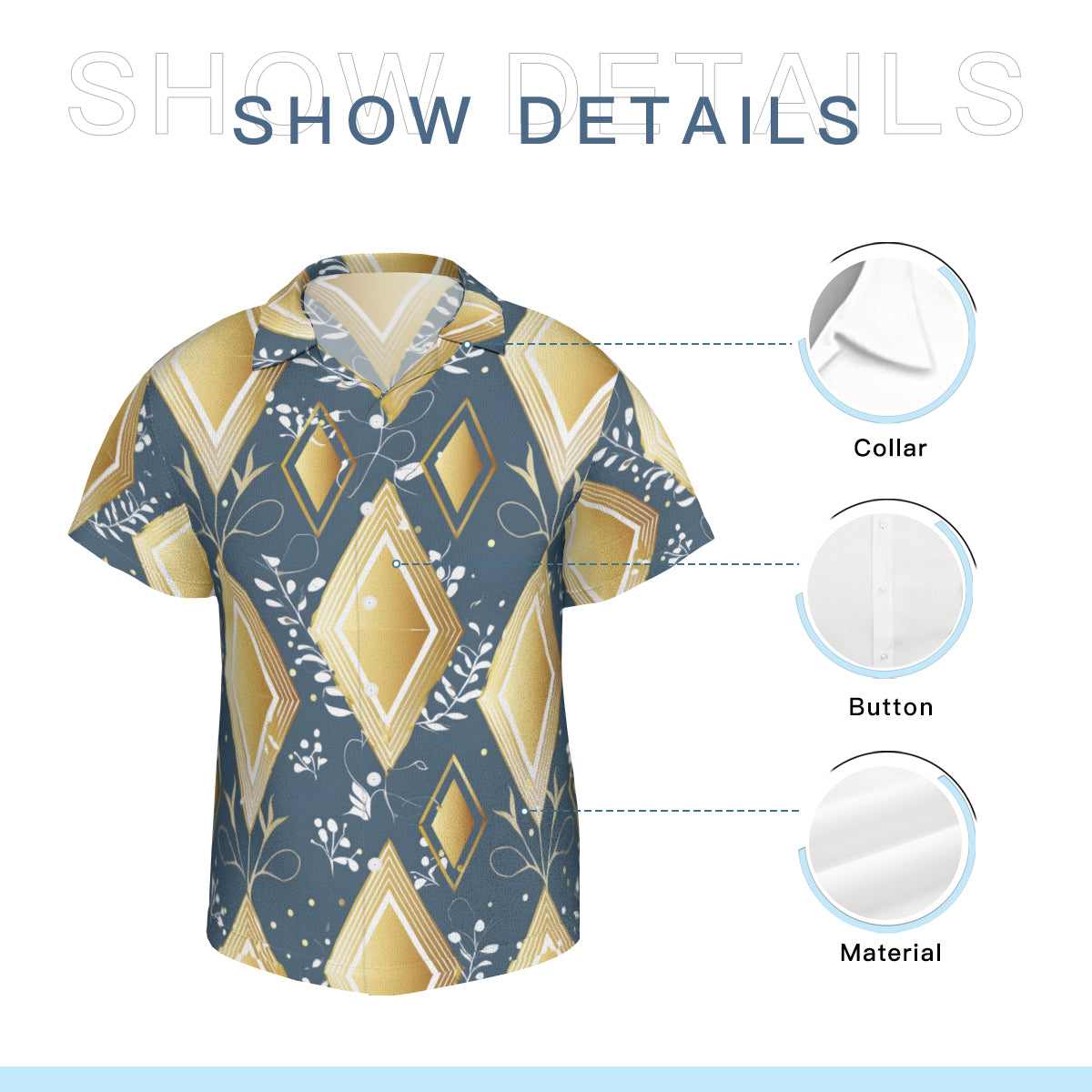 Abstract Gold Hawaiian Shirt