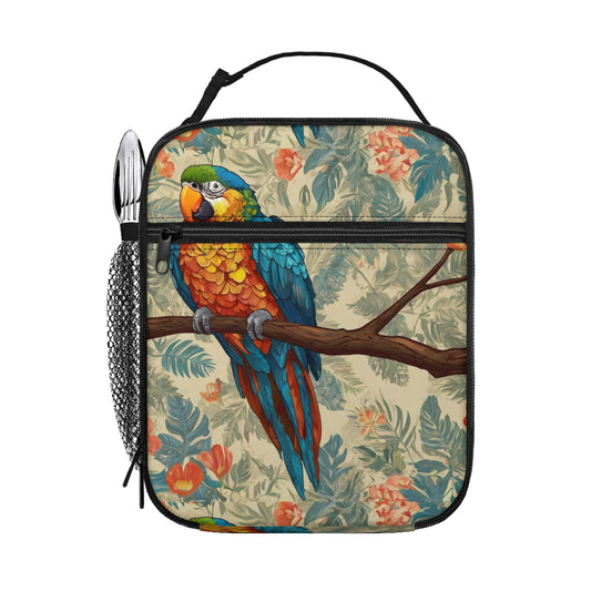 Parrot Design Portable Handheld Insulated Lunch Bag|Oxford Cloth