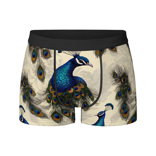 Peacock Design Men's Underwear (Front and Back Design)丨Polyester