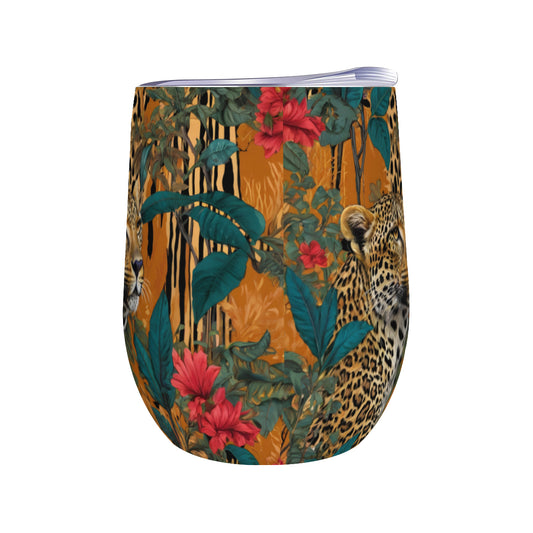 Warrior Leopard Stemless Wine Tumbler(350ml/12oz)| Stainless steel 304