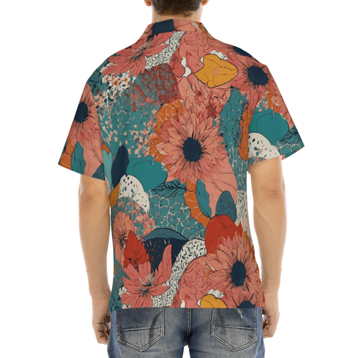 Awesome Floral Men's Short-Sleeve Hawaiian Shirt (Lightweight) | Polyester