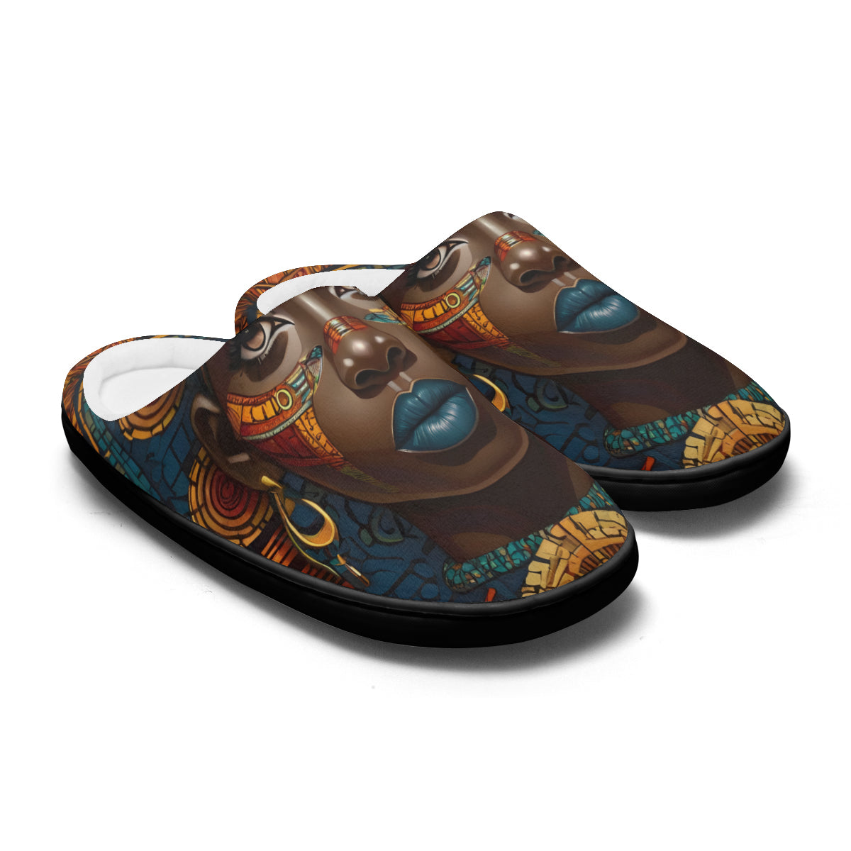 African Image Personalized Warm Cotton Slippers | Flannel