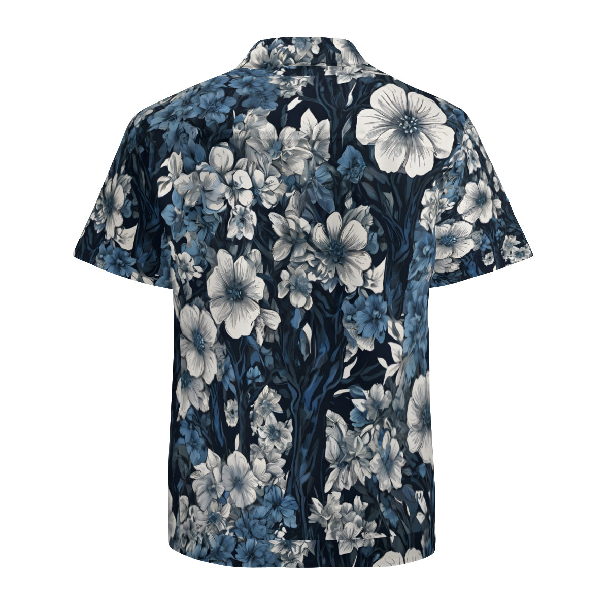 Floral Blue Men's Hawaiian Shirt | Polyester