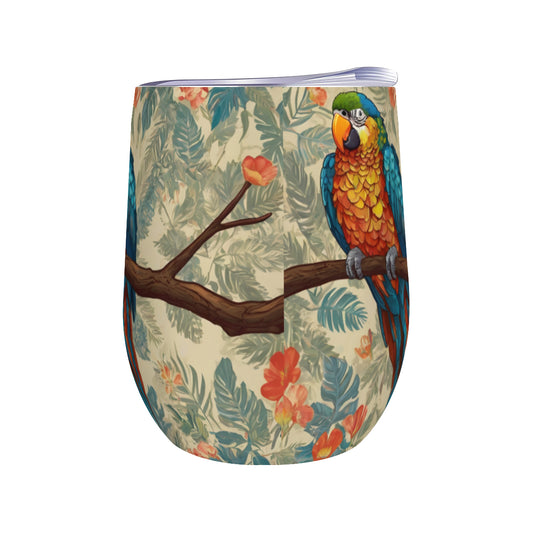 Parrot Design Stemless Wine Tumbler(350ml/12oz)| Stainless steel 304